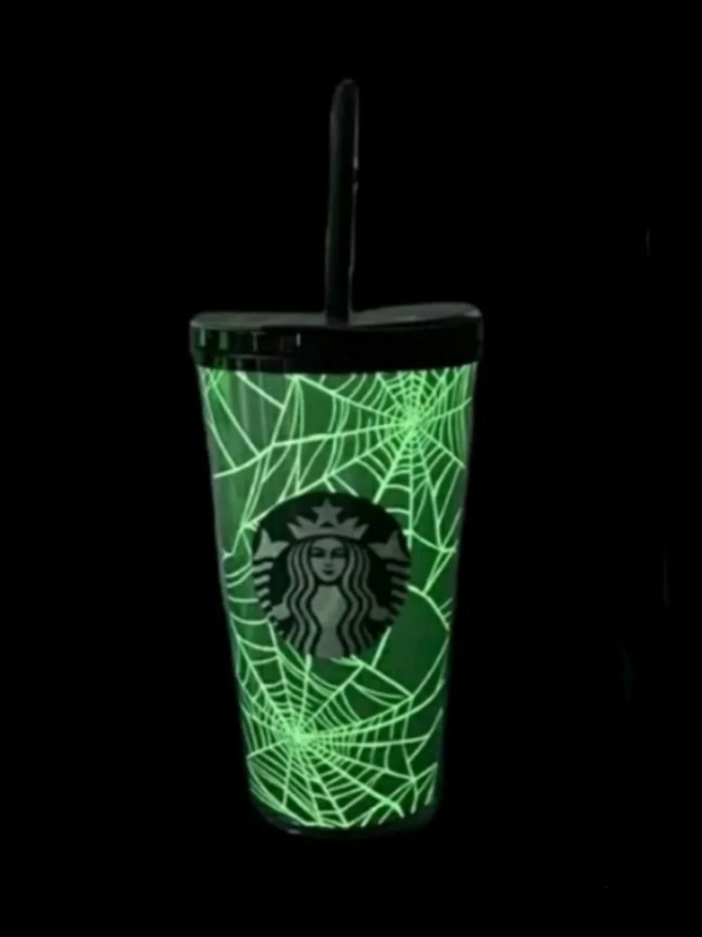 Starbucks Spider Web Glow-In-The-Dark 16 Oz Cup Tumbler with Stickers NWT 2021